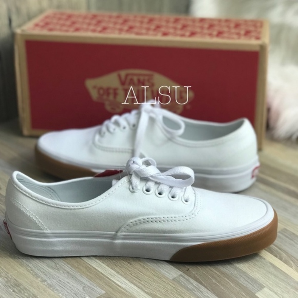 NWT VANS Authentic Gum Bumper True White Women’s - Picture 3 of 8
